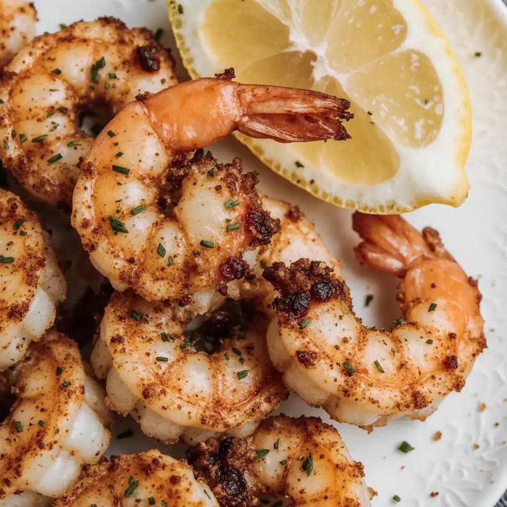 Crispy air fryer shrimp served on a plate with dipping sauce