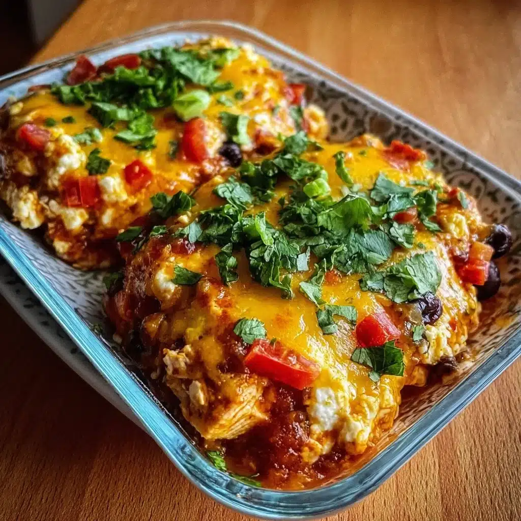 Delicious chicken cottage cheese enchilada bowls garnished with fresh ingredients