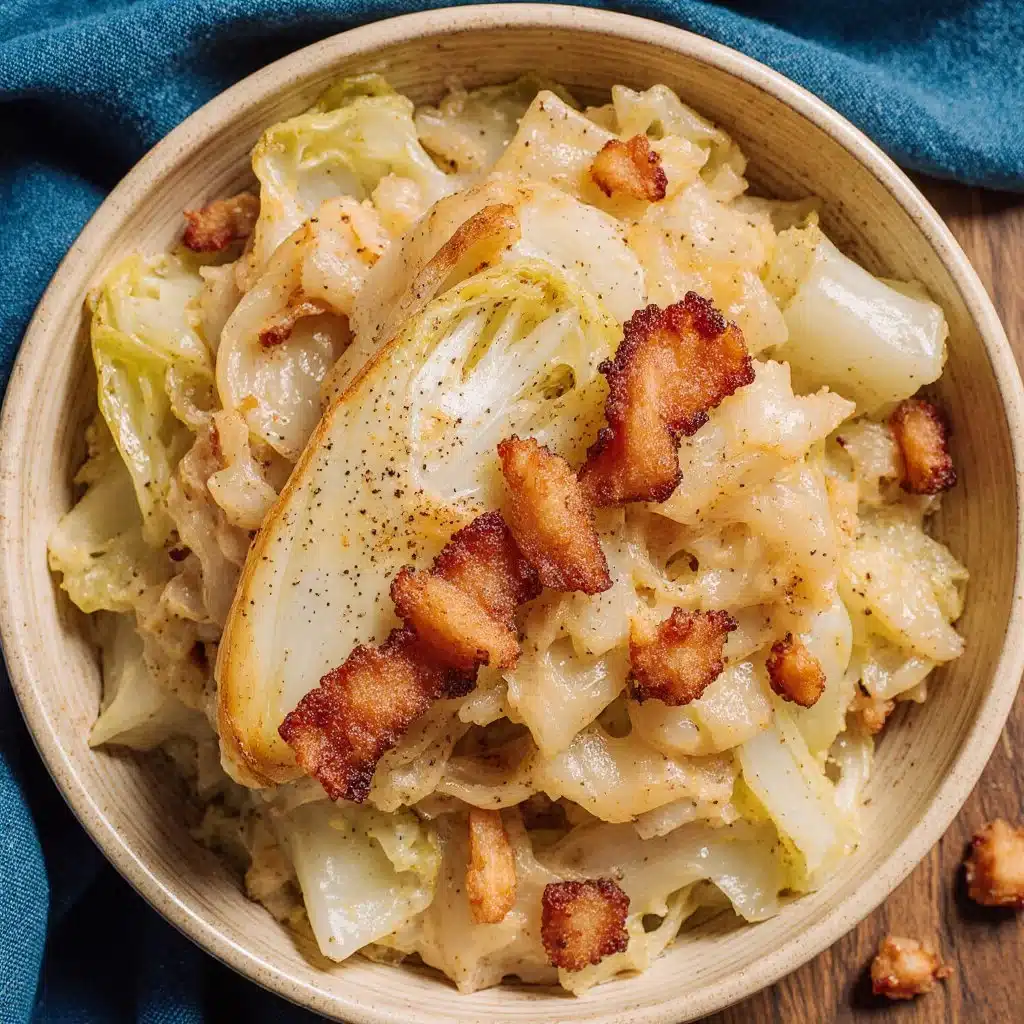 A serving of golden fried cabbage garnished with herbs.