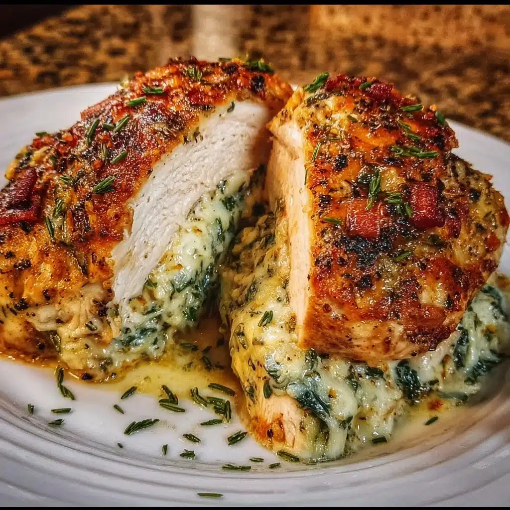Delicious Ruth's Chris Stuffed Chicken on a plate with garnishments