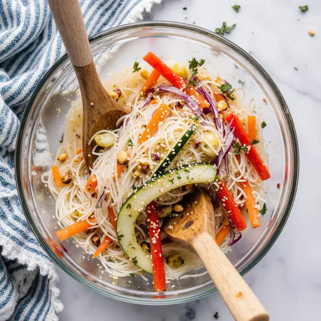Loaded Spring Roll Salad with fresh vegetables and herbs