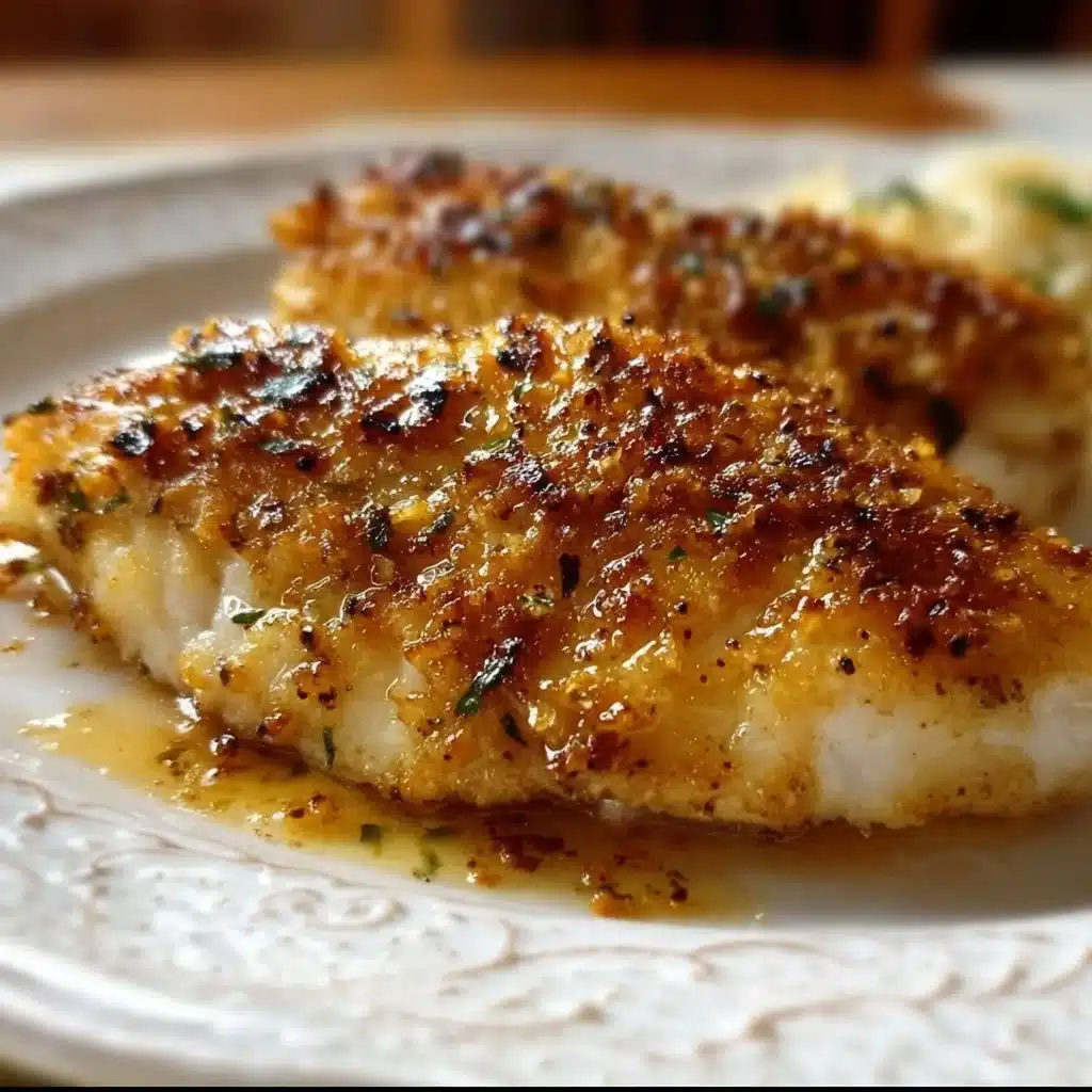 Juicy melt in your mouth chicken breast served on a plate with herbs.