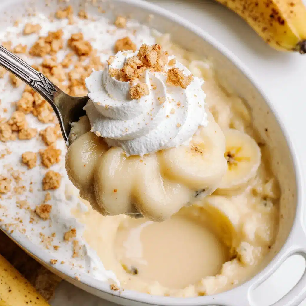 Delicious no bake banana pudding in a glass with banana slices and whipped cream