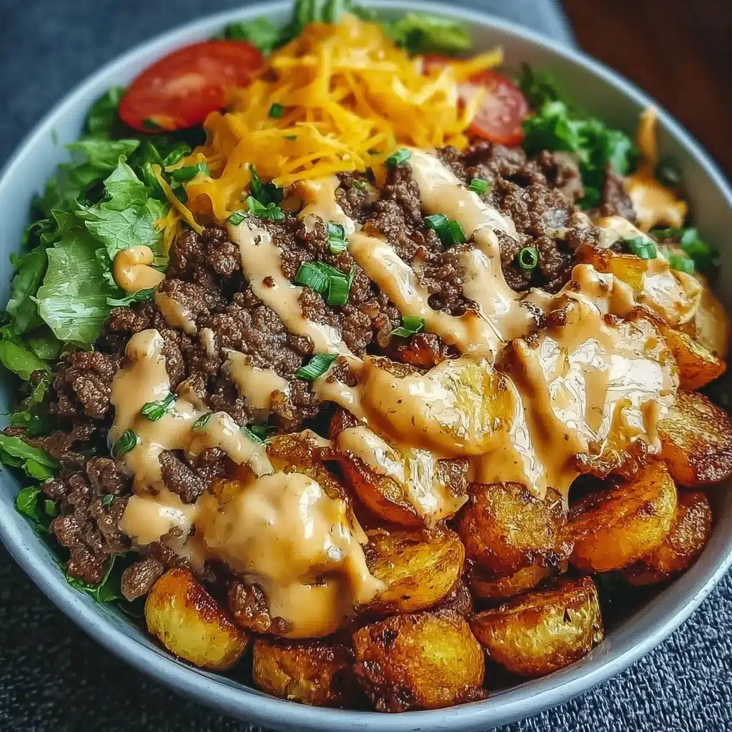 Savory Smash Burger Bowl featuring juicy patties and fresh toppings