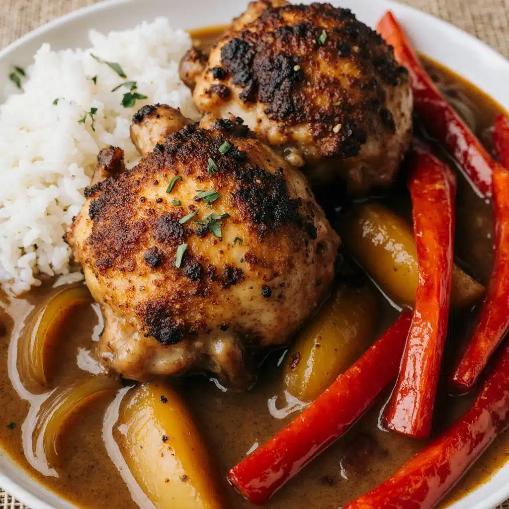 Slow Cooker Hawaiian Pineapple Chicken prepared with warm spices and fresh pineapple.