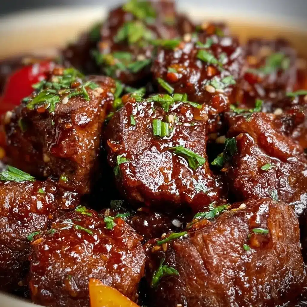 Delicious Slow Cooker Mississippi Steak Bites ready to serve