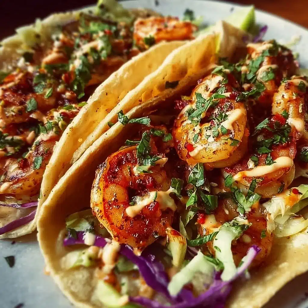 Easy and quick shrimp tacos ready in 15 minutes.