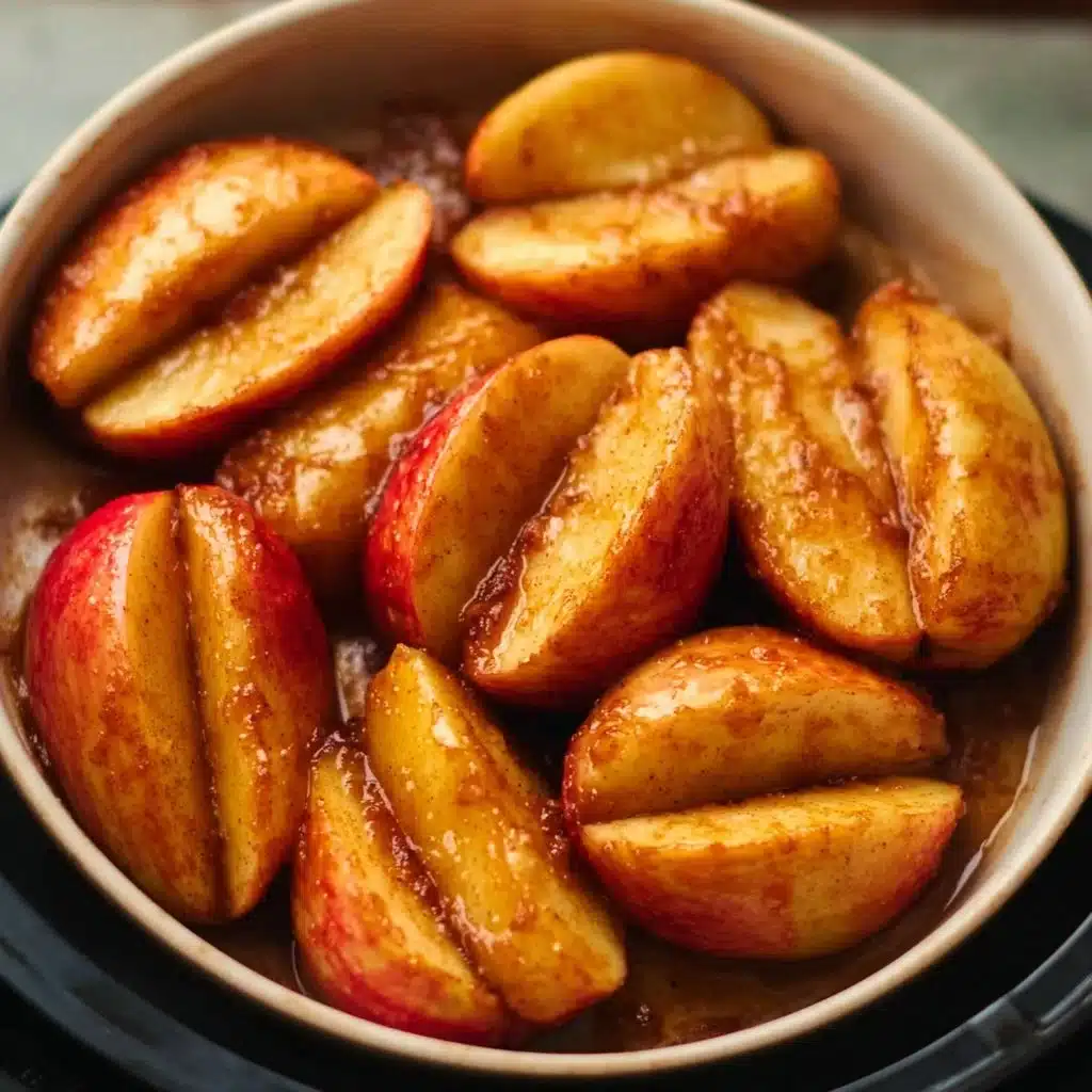Delicious air fryer apples served as a healthy dessert or snack
