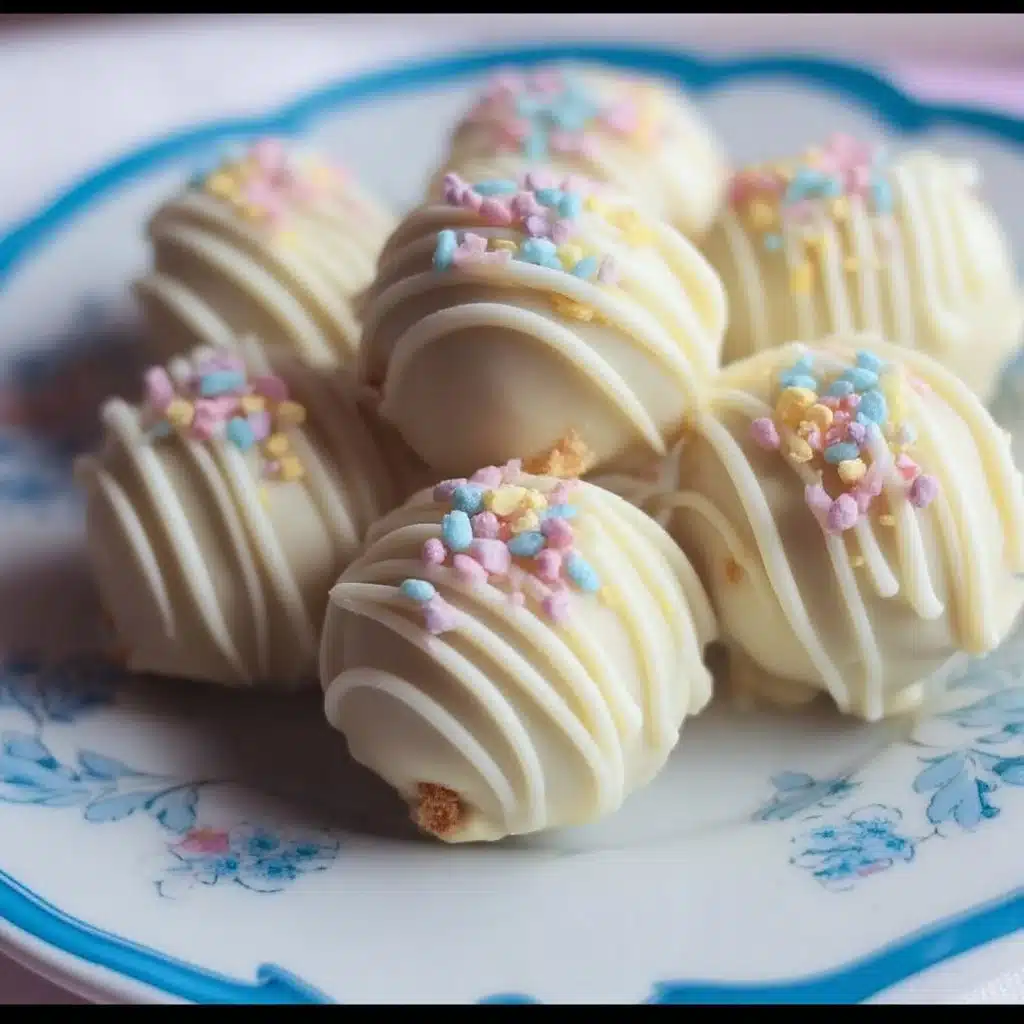Delicious banana pudding Easter truffles on a decorative plate