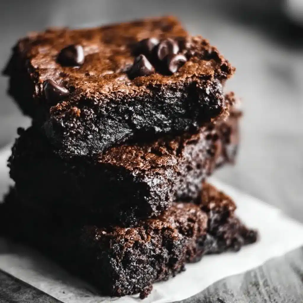 Delicious black bean brownies topped with chocolate sprinkles on a plate.