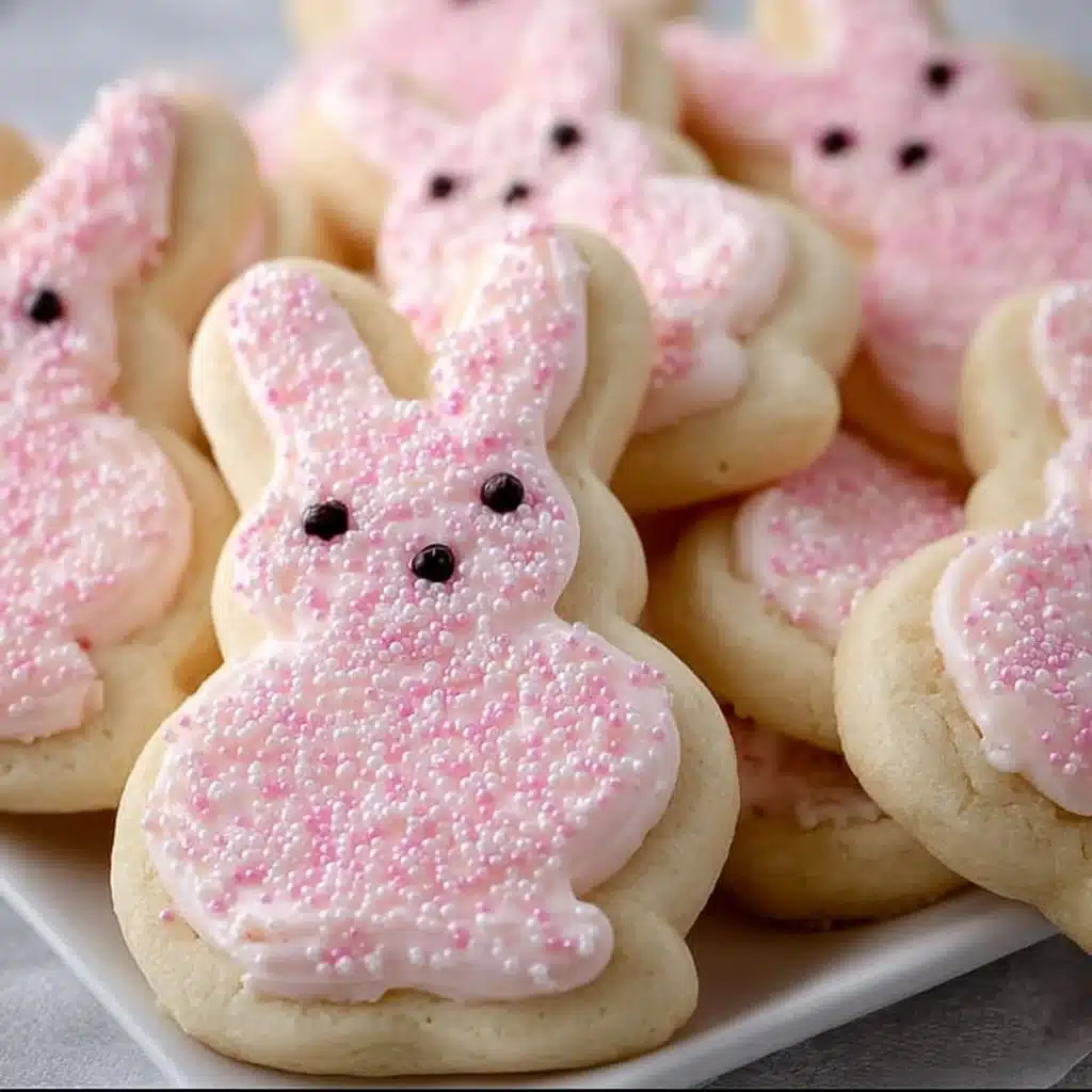Delicious buttercream bunny cookies decorated for Easter