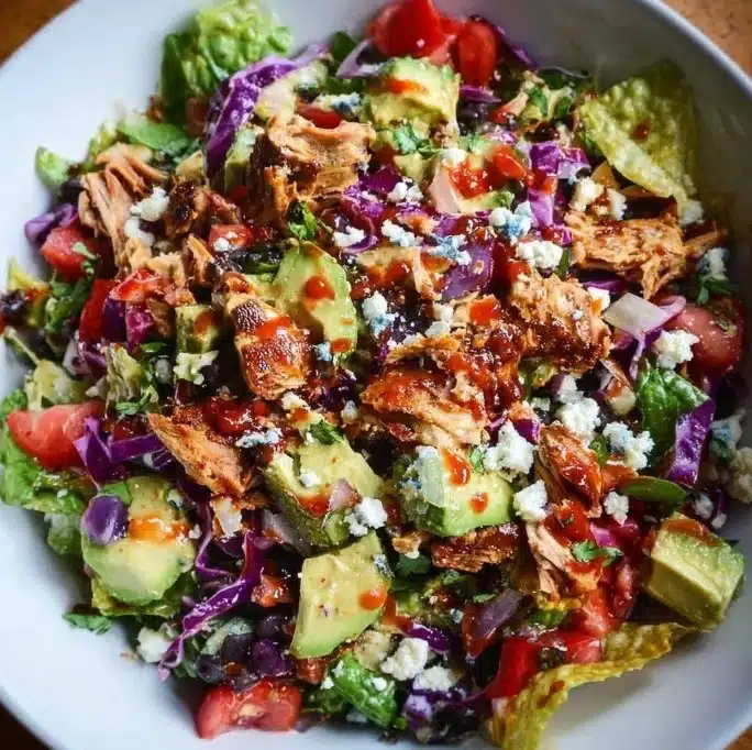 Delicious Chipotle Chicken Salad featuring fresh chopped ingredients