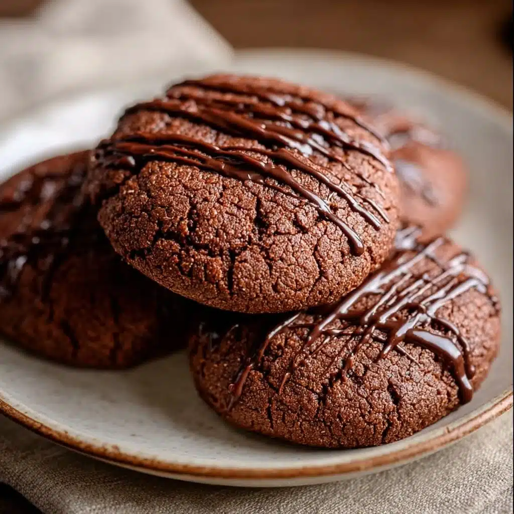 Easy chocolate condensed milk cookies on a plate