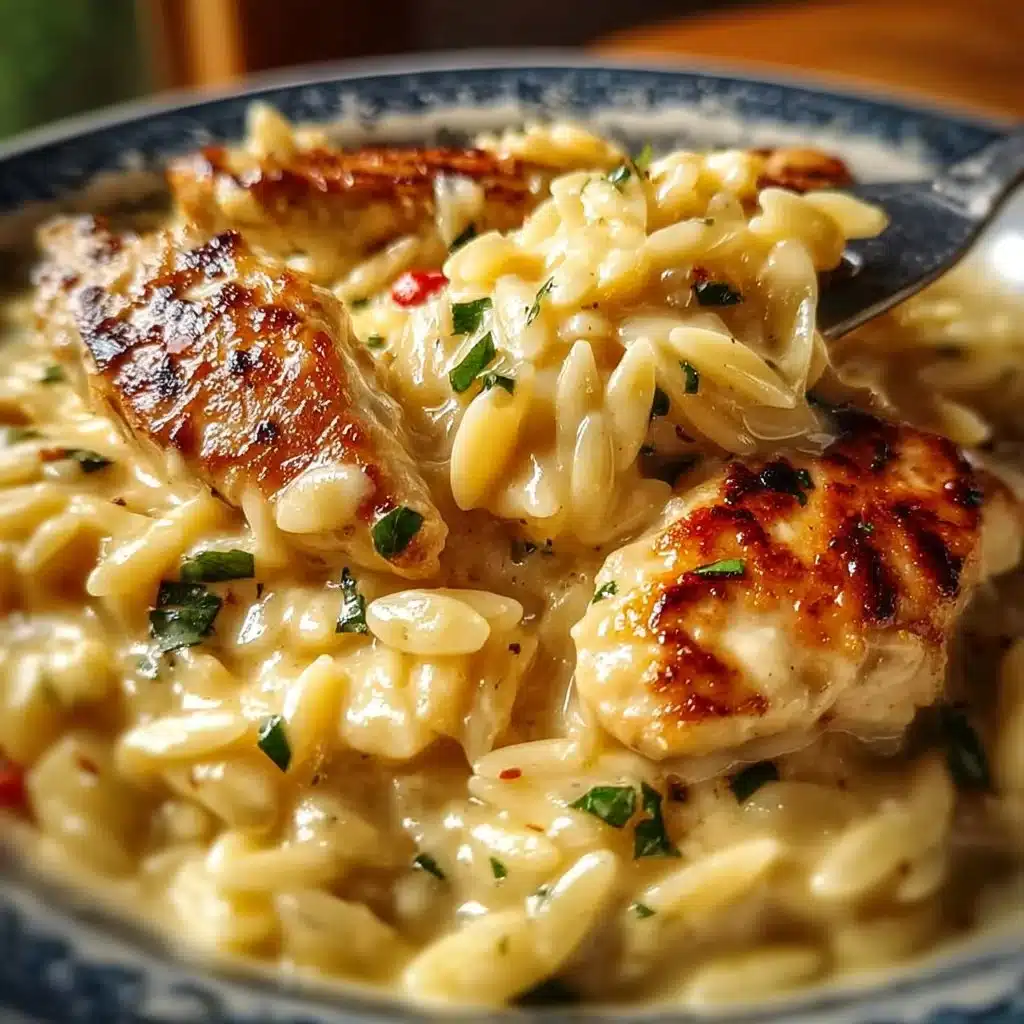Creamy Marry Me Chicken Orzo dish served on a plate