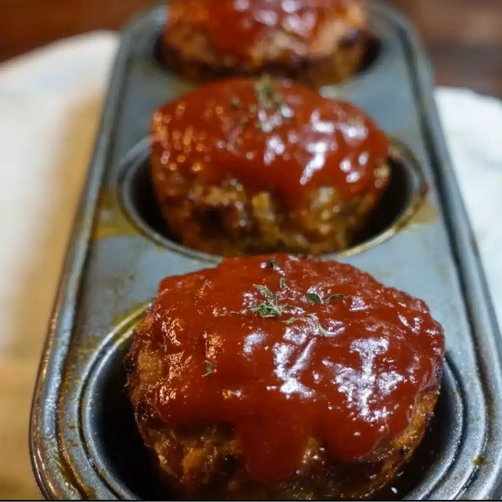 Image of easy mini meatloaf muffins served on a plate