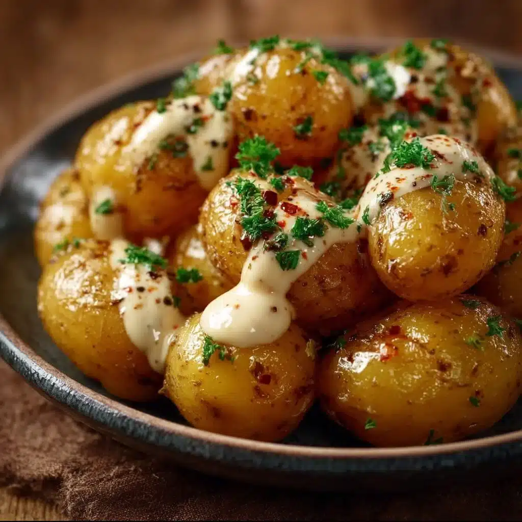 Delicious garlic cream baby potatoes, creamy and flavorful side dish