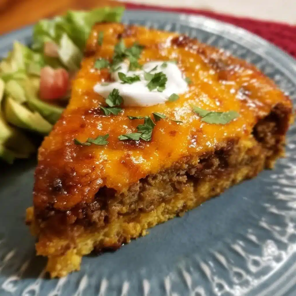 Delicious gluten-free crustless taco pie served on a plate