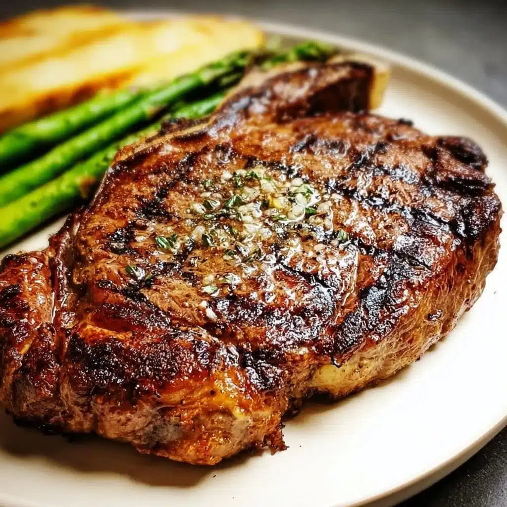 Succulent grilled ribeye steak served with delicious sides