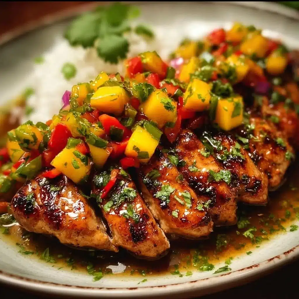 Delicious Honey Lime Chicken served with vibrant Mango Salsa