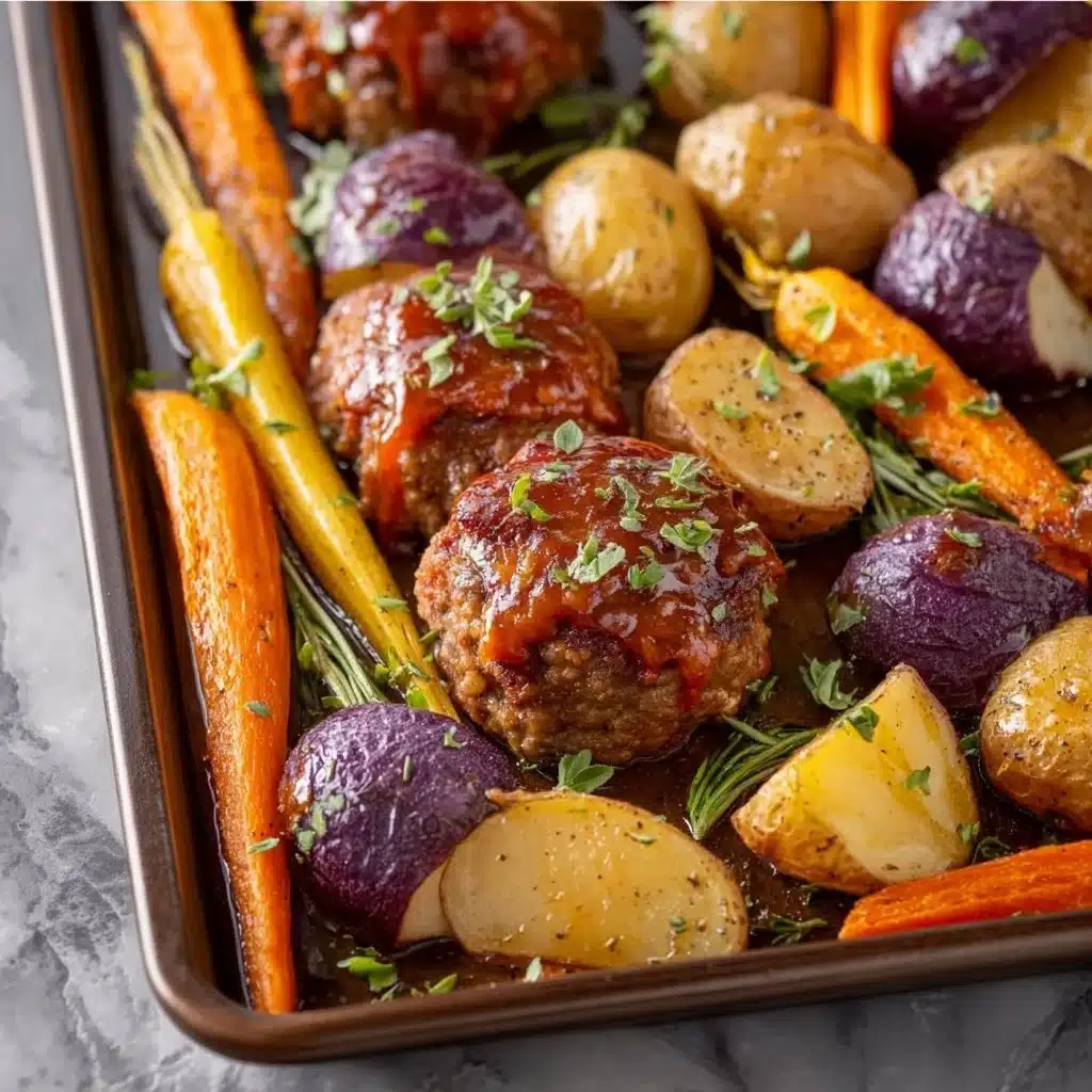 Delicious mini meatloaf served with potatoes and carrots on a plate.