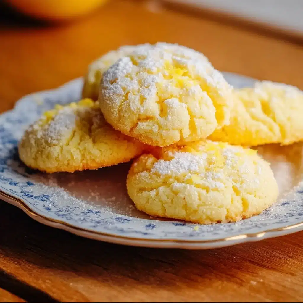 Sweet lemon cake mix cookies on a plate