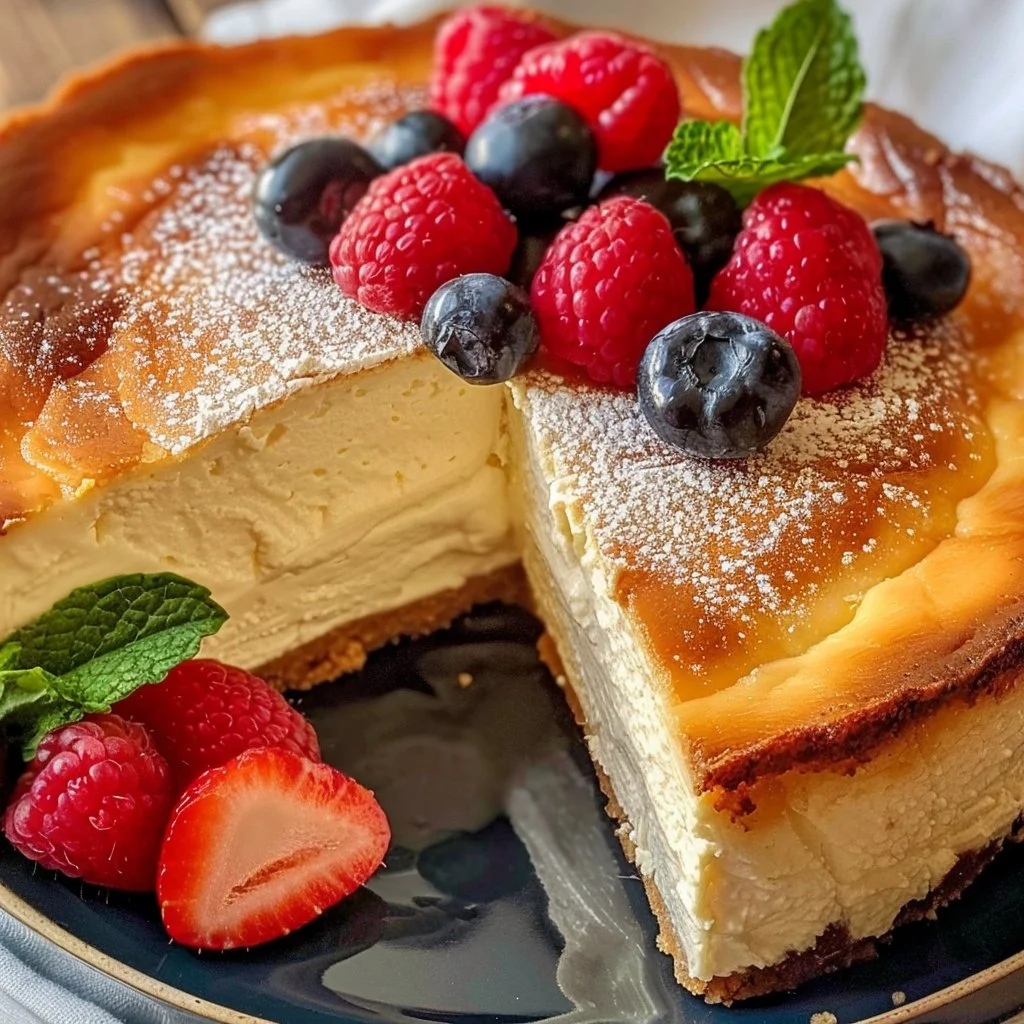 Crustless Ricotta Cheesecake