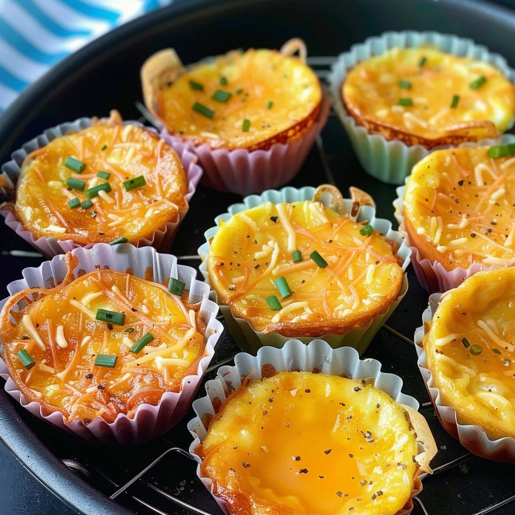 Egg Bite Cups cooked in an Air Fryer, showcasing a healthy breakfast option