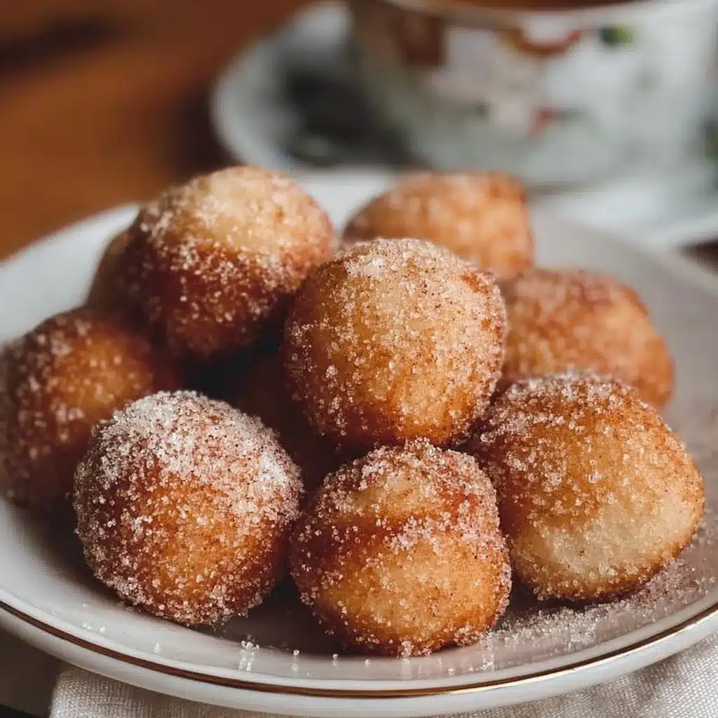 Delicious banana donut holes ready to be served as a sweet treat.