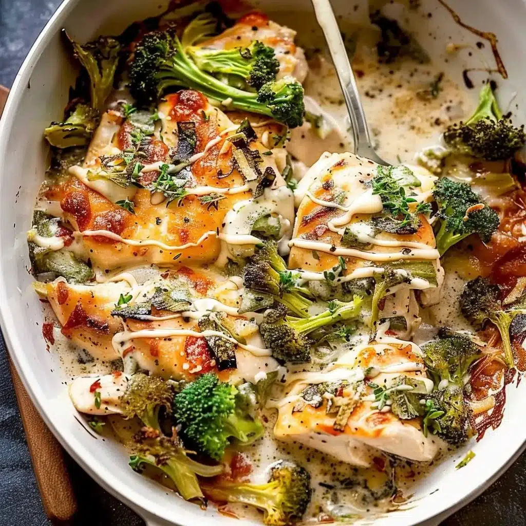 Low-carb chicken divan recipe with broccoli and cheese
