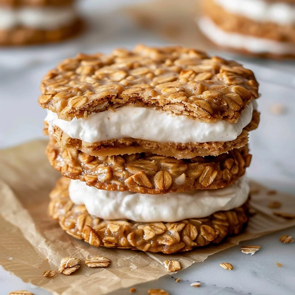 Sourdough oatmeal cream pies freshly baked and ready to enjoy
