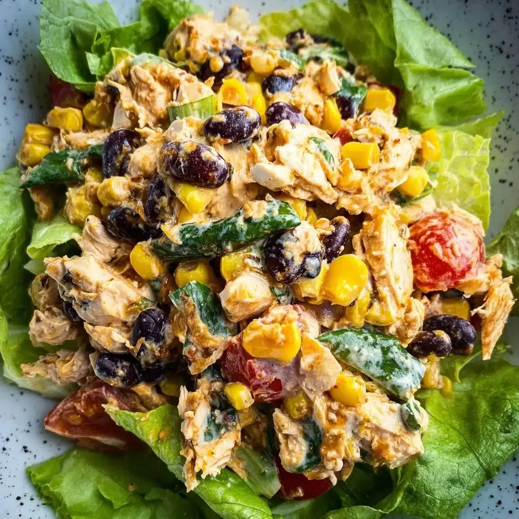 Bowl of Southwest Chicken Salad with fresh vegetables and grilled chicken